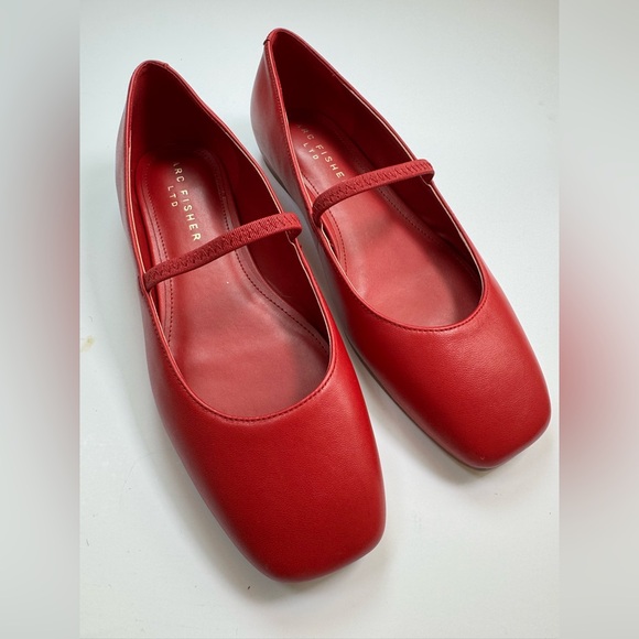 Marc Fisher LTD Urella Mary Jane Flats Red Leather size 8 $120 - Picture 9 of 16